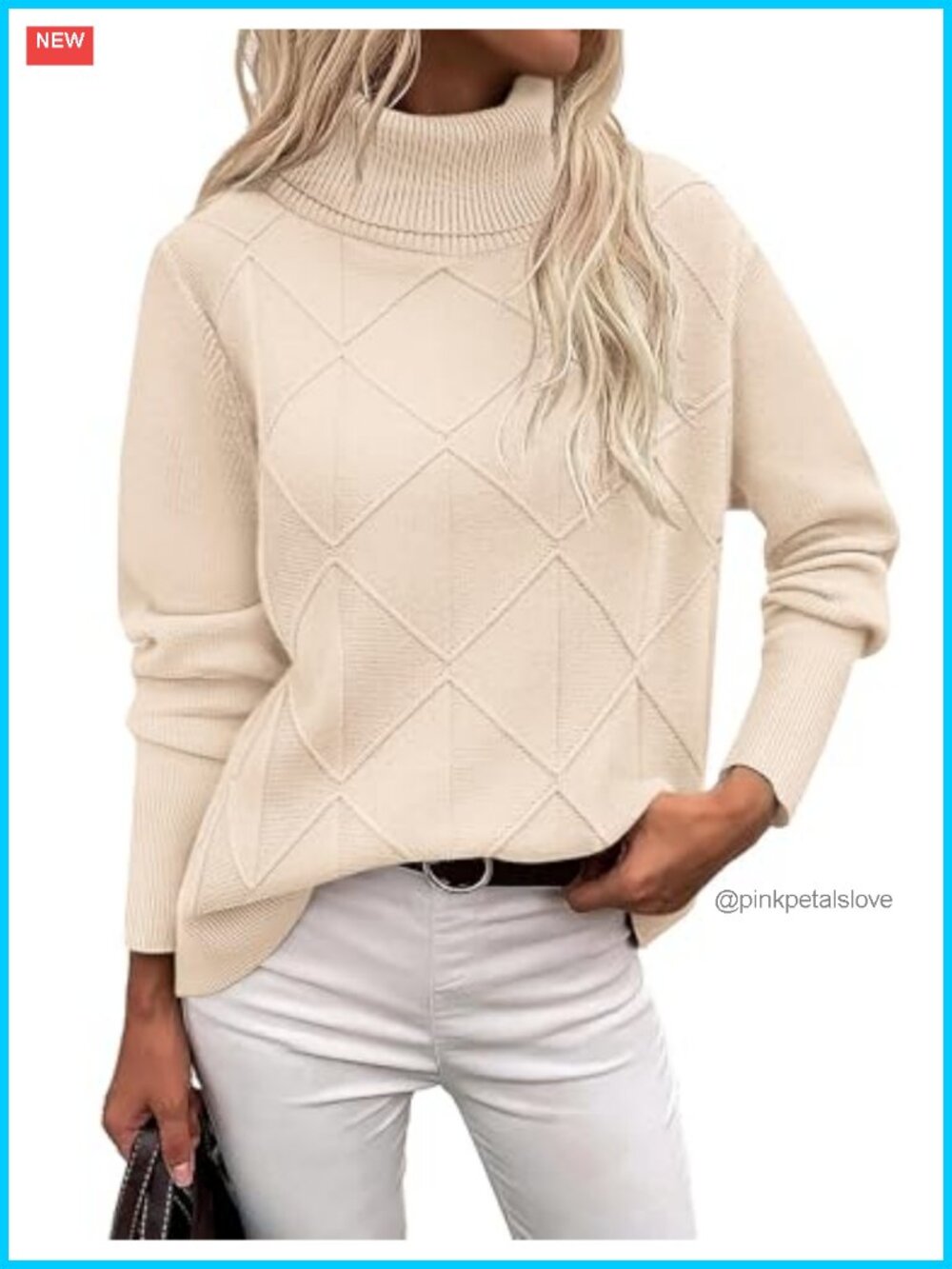 Zeagoo Women's Turtleneck Sweater Long Sleeve Chunky Knitted Pullover